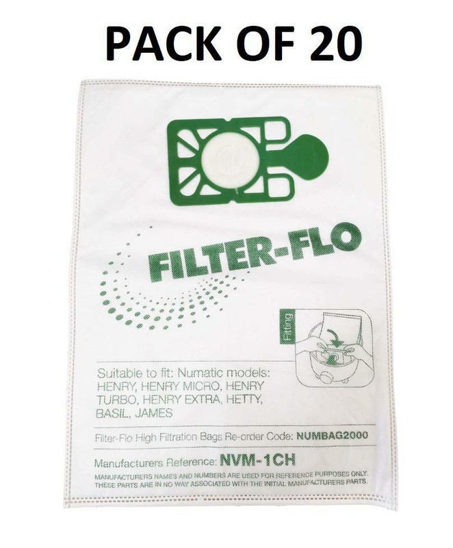 20 x Bags Compatible With Numatic Henry 